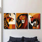 3pcs Geometric Lions Bears Plants Illustrations Wall Art Set Canvas Framed 40x60cm - High Quality Print 100% Australian Made Wall Canvas Ready to Hang