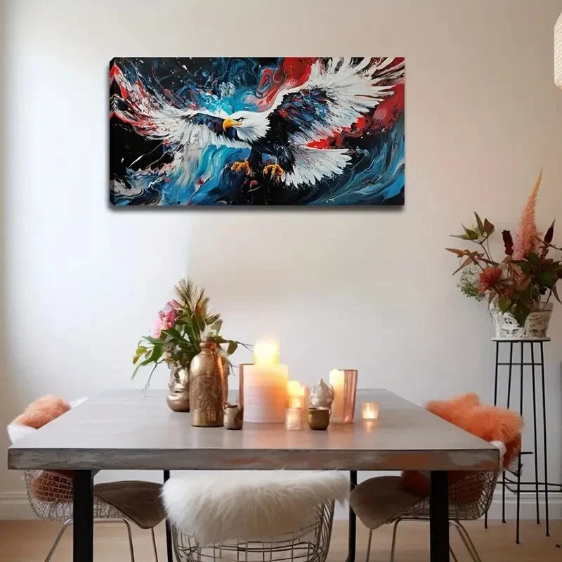 White-Headed Eagle In Flight Wall Art Canvas Office Home Room Framed 120x60cm