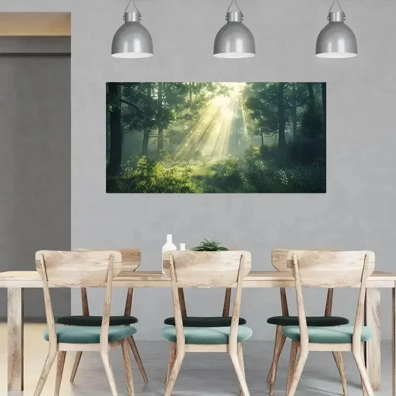 Tranquil Natural Trees Wall Art wall canvas office home room framed 120x60cm