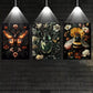3pcs Gothic Insects And Plants with Florals Wall Art Set Canvas Framed 40x60cm - High Quality Print 100% Australian Made Wall Canvas Ready to Hang