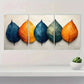 3pcs Botanical Textured Leaves Metal Print Ready to Hang Art
