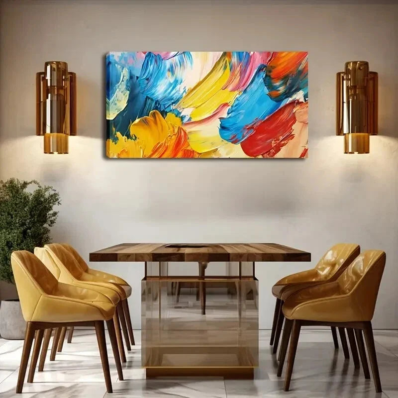 Modern Abstract Colors Deco Wall Art Canvas Office Home Room Framed 120x60cm