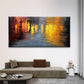 Abstract City Lights Reflection Wall Art Canvas Office Home Room Framed 120x60cm