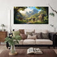 Elephant Family Tropical Wall Art Canvas Office Home Room Framed 80x45cm