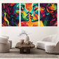 3pcs Colorful Modern Vibrant Abstract Faces  Wall Art Set Canvas Framed 40x60cm - High Quality Print 100% Australian Made Wall Canvas Ready to Hang