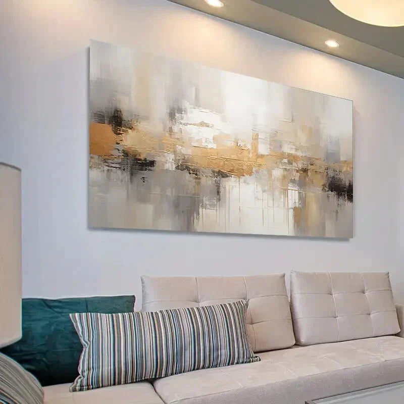 Contemporary Textured Design Wall Art Canvas Office Home Room Framed 80x45cm