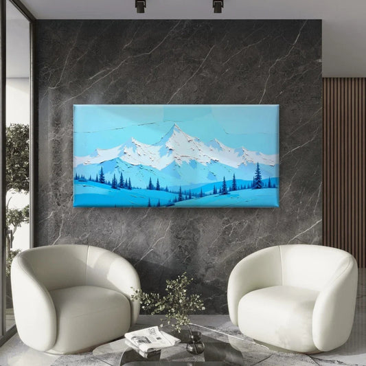 Soft Landscape Illustration Wall Art Canvas Office Home Room Framed 80x45cm
