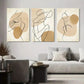 3pcs Minimalist Line Art Woman Modern Metal Print Ready to Hang Art