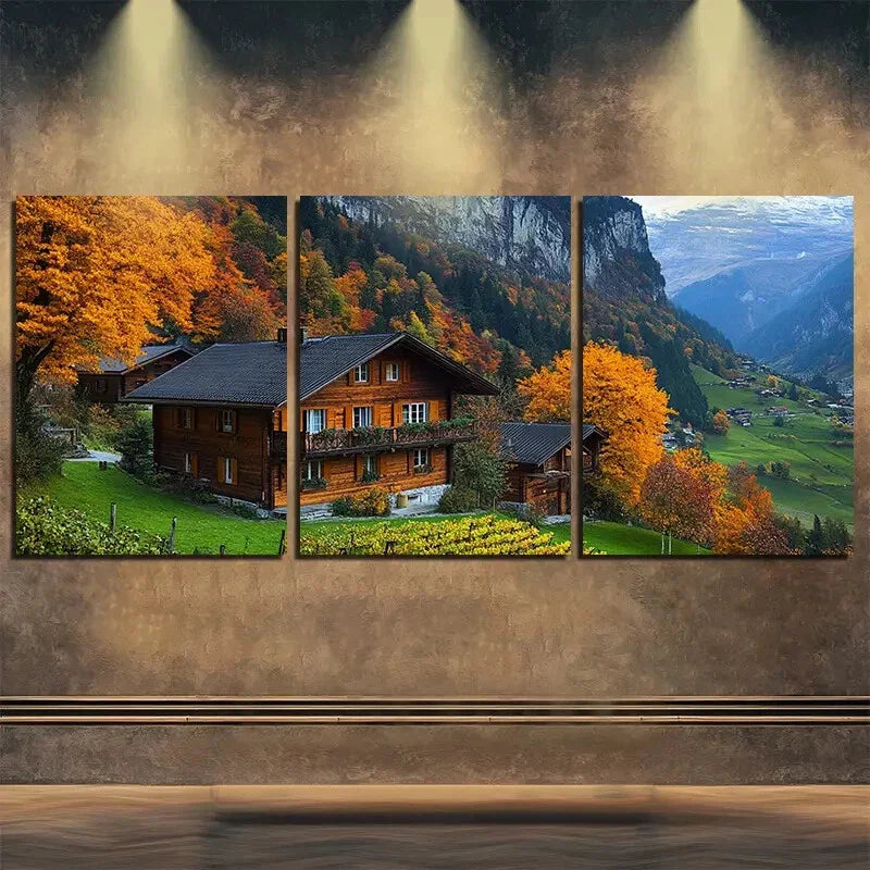 3pcs Vibrant Mountain & Forest Scenery Perfect Wall Art Set Canvas Framed 40x60cm - High Quality Print 100% Australian Made Wall Canvas Ready to Hang