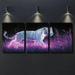 3pcs White Tiger on Neon Grass Decor Wall Art Set Canvas Framed 40x60cm - High Quality Print 100% Australian Made Wall Canvas Ready to Hang
