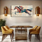 Abstract Horse and Rider Décor Wall Art Canvas Office Home Room Framed 120x60cm