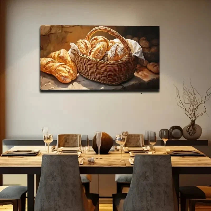 Seductive Bread Suitable Wall Art Canvas Office Home Room Framed 120x60cm
