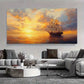 Sailing Ship Sunset Realistic Wall Art Canvas Office Home Room Framed 120x60cm