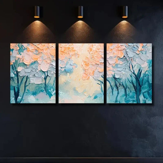 3pcs Depicting Summer Firefly Forests Metal Print Ready to Hang Art