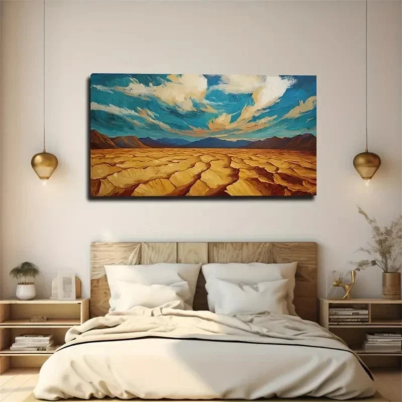 Surface Texture Rough Land Wall Art Canvas Office Home Room Framed 80x45cm