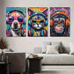 3pcs Colorful Animal Portraits with Headphones Metal Print Ready to Hang Art