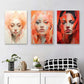 3pcs Vibrant Red and Orange Tones, Modern Metal Print Ready to Hang Art