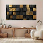 Golden & Black Wooden Blocks Wall Art Canvas Office Home Room Framed 120x60cm