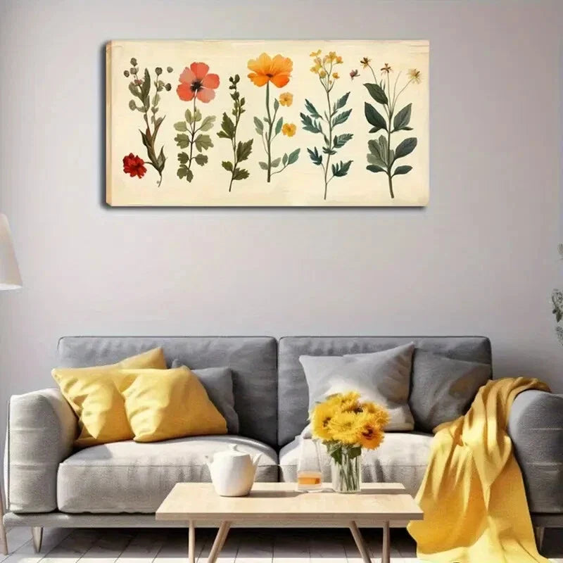 Vibrant Colorful Flowers Plants Wall Art Canvas Office Home Room Framed 120x60cm