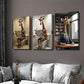 3pcs Giraffe Reading Newspapers Modern & Classic Wall Art Set Canvas Framed 40x60cm - High Quality Print 100% Australian Made Wall Canvas Ready to Hang