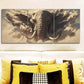 3pcss Elephant Design, Charging With Dust   Wall Art Set Canvas Framed 40x60cm - High Quality Print 100% Australian Made Wall Canvas Ready to Hang