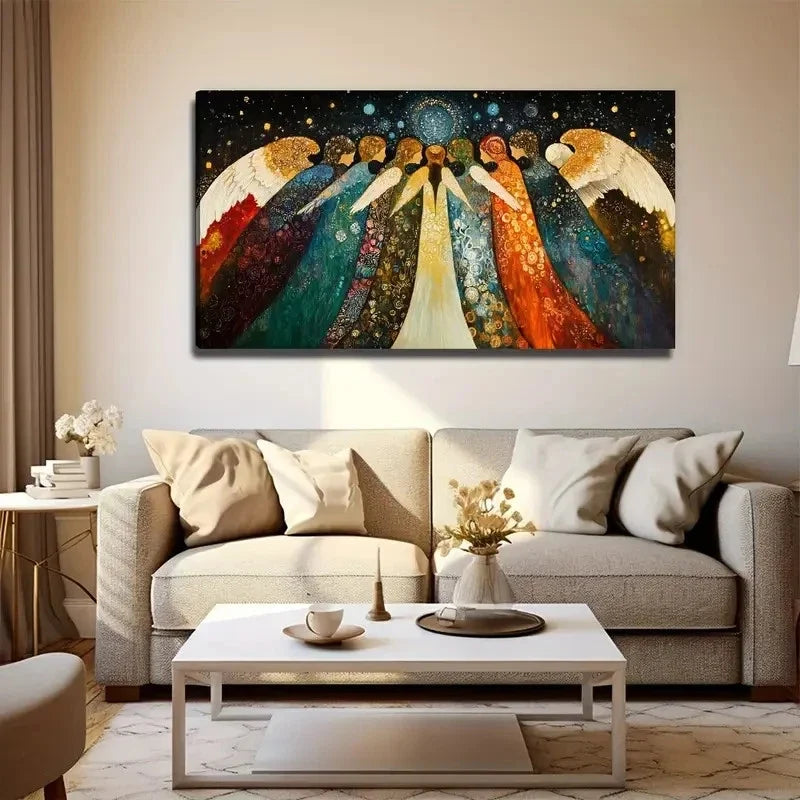 Abstract Dream Angel Wall Art Canvas Office Home Room Framed 80x45cm