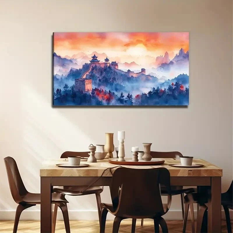 Mountaintop Ancient Wall Art Canvas Office Home Room Framed 120x60cm