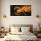 A Horse Running Flames Burning Wall Art Canvas Office Home Room Framed 120x60cm