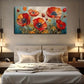 Red Poppy Flowers Orange Wall Art Canvas Office Home Room Framed 120x60cm