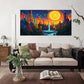 Fantasy Cityscape Modern Wall Art Canvas Office Home Room Framed 80x45cm