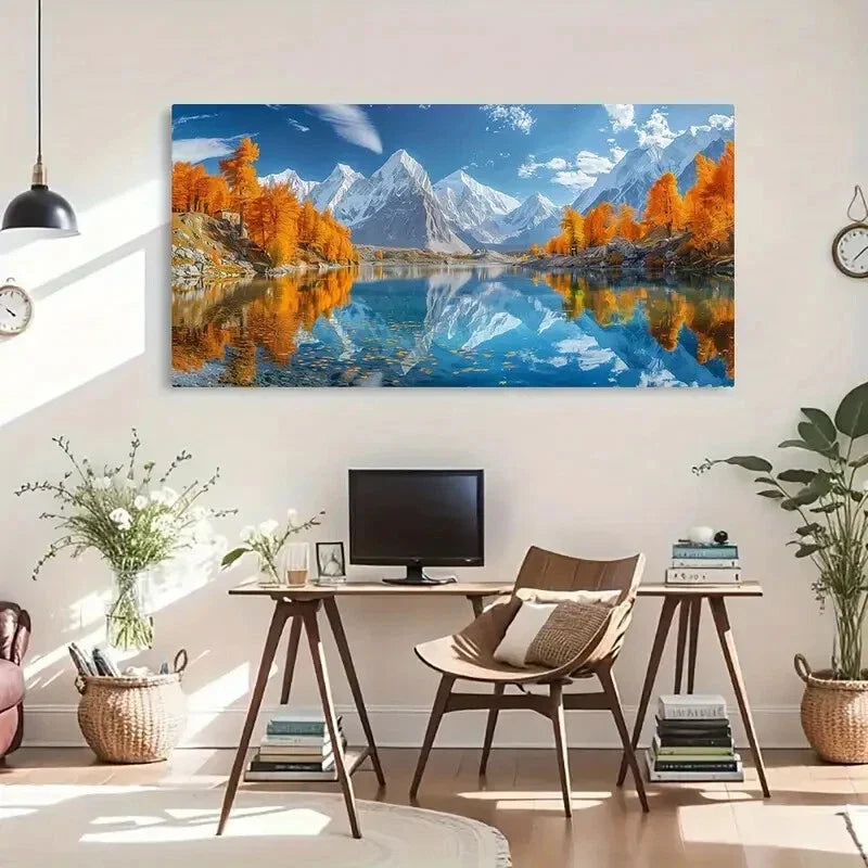 Maplewood Lakes Natural Scenery Wall Art Canvas Office Home Room Framed 120x60cm