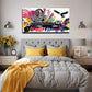 Zebra DJing With Vibrant Color Wall Art Canvas Office Home Room Framed 80x45cm