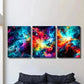 3pcs Abstract Colorful Nebula Painting Wall Art Set Canvas Framed 40x60cm - High Quality Print 100% Australian Made Wall Canvas Ready to Hang