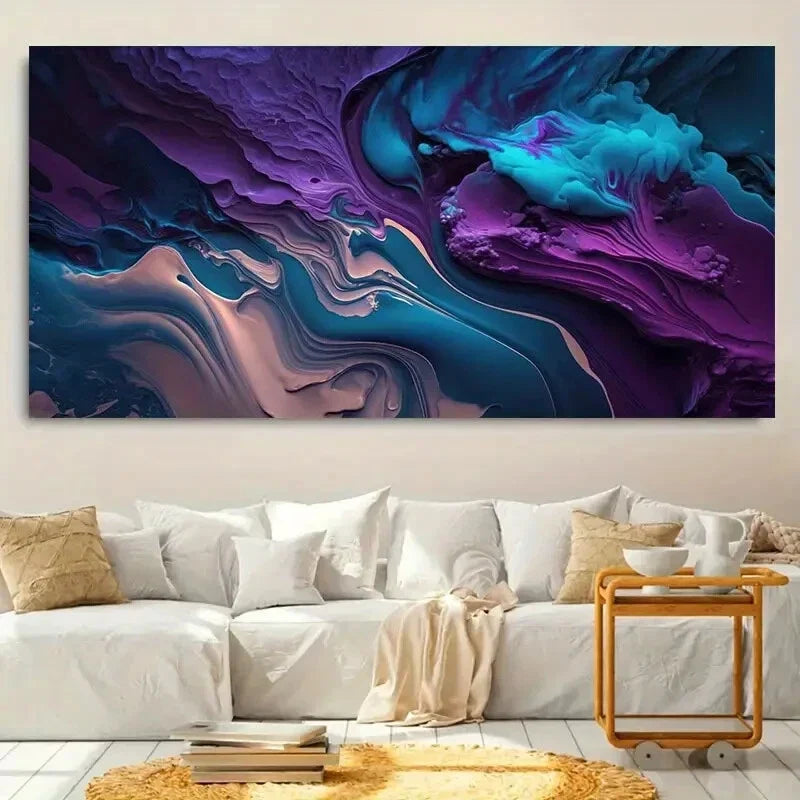 Vibrant Abstract Fluid Dynamic Wall Art Canvas Office Home Room Framed 120x60cm