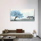 Trees And Houses Lake Wall Art Canvas Office Home Room Framed 80x45cm