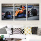 3pcs Formula Racing Mural Oil Paintings Metal Print Ready to Hang Art