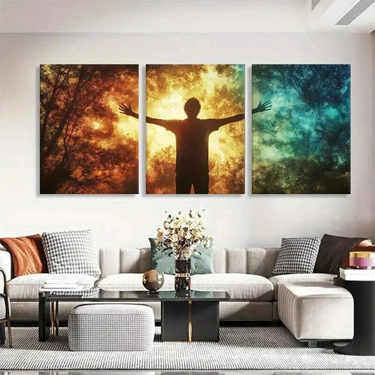3pcs Vibrant Sunset and Cool Sky Tones Perfect Wall Art Set Canvas Framed 40x60cm - High Quality Print 100% Australian Made Wall Canvas Ready to Hang