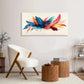 Watercolor Feather Vibrant Wall Art Canvas Office Home Room Framed 120x60cm