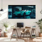 Turquoise High-Performance Car Wall Art Canvas Office Home Room Framed 120x60cm