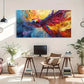 Vibrant Floral Pattern Abstract Wall Art Canvas Office Home Room Framed 120x60cm