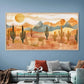 Desert Landscape Cactus Wall Art Canvas Office Home Room Framed 120x60cm