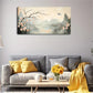 Blooming Plum Trees and Distant Wall Art Canvas Office Home Room Framed 120x60cm