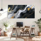 Fluid Design Golden Accents Wall Art Canvas Office Home Room Framed 120x60cm