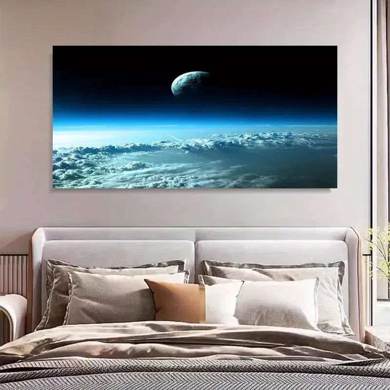 Above The Clouds Universe Wall Art Canvas Office Home Room Framed 120x60cm