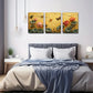 3pcs Lotus Flowers with Water and Butterflies Wall Art Set Canvas Framed 40x60cm - High Quality Print 100% Australian Made Wall Canvas Ready to Hang