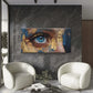 Golden Eye, an Abstract Wall Art Canvas Office Home Room Framed 120x60cm