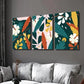 3pcs Floral & Geometric Abstract Design Wall Art Set Canvas Framed 40x60cm - High Quality Print 100% Australian Made Wall Canvas Ready to Hang