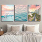 3pcs Surfing Sunset Ocean Waves Decor Wall Art Set Canvas Framed 40x60cm - High Quality Print 100% Australian Made Wall Canvas Ready to Hang