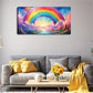 Vibrant Rainbow And Clouds Wall Art Canvas Office Home Room Framed 120x60cm