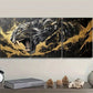 3pcs Black Golden Marble Painting Metal Print Ready to Hang Art
